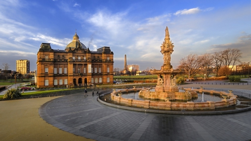 People's Palace museum, set behind the Dalton Fountain.