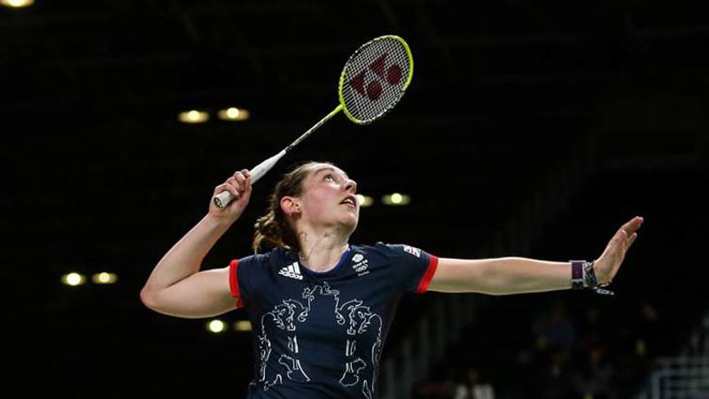 badminton player smash