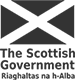 Scottish Government logo - black and white version of the Scottish saltire: black background with white diagonal cross