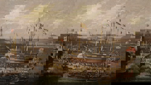 A painting entitled 'Launch of the Christian' T.1957.15 © CSG CIC Glasgow Museums Collection