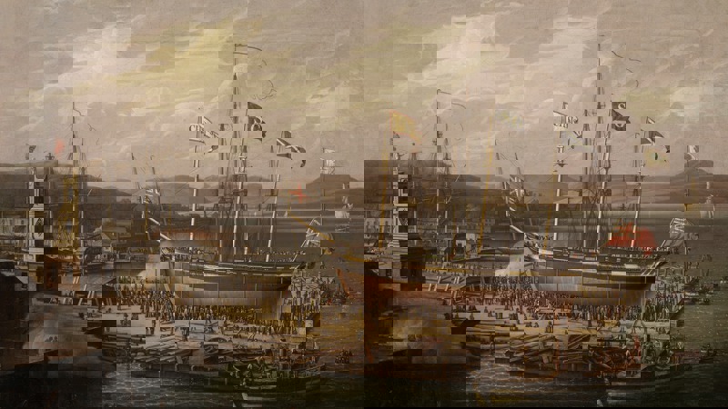A painting entitled 'Launch of the Christian' T.1957.15 © CSG CIC Glasgow Museums Collection