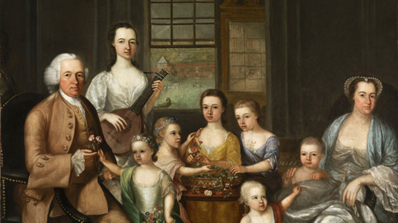 a painting of a group of people.